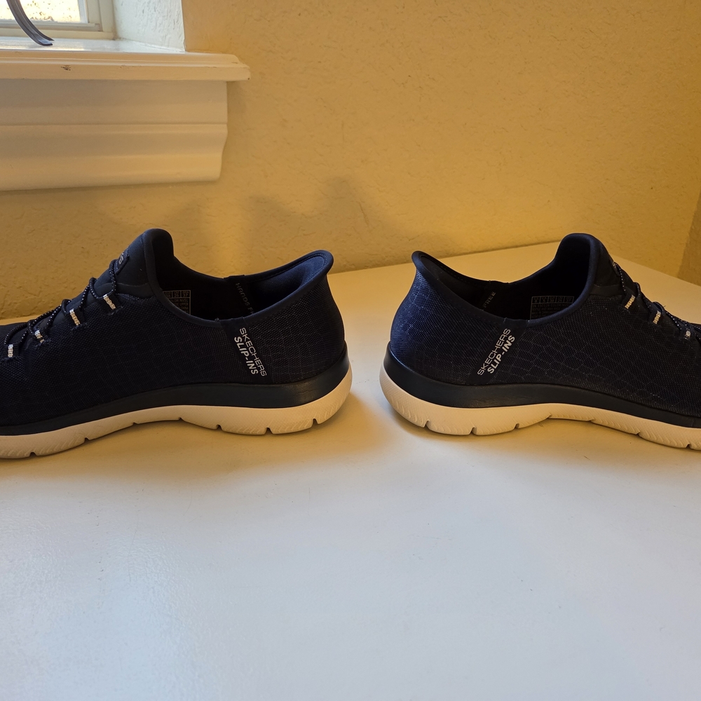Skechers Women's Navy Slip-Ins Shoes - Picture 3 of 5
